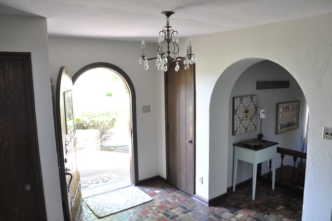 arched foyer crystal chandelier