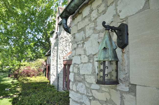 stone house castle vintage copper light