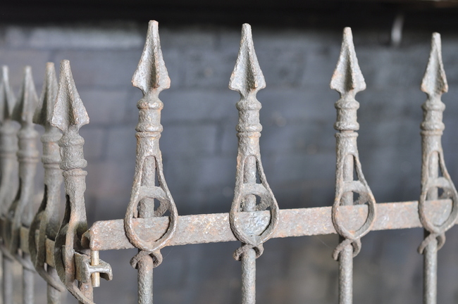 vintage iron gate fireplace screen