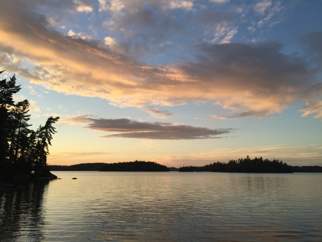 sunset over front view horizontal