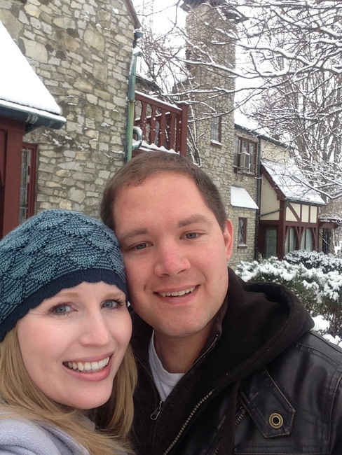 Our first picture after we bought our dream castle! We look so young and well rested. The hard work hadn't started yet!
