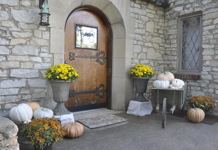 Our front porch decorated for fall!